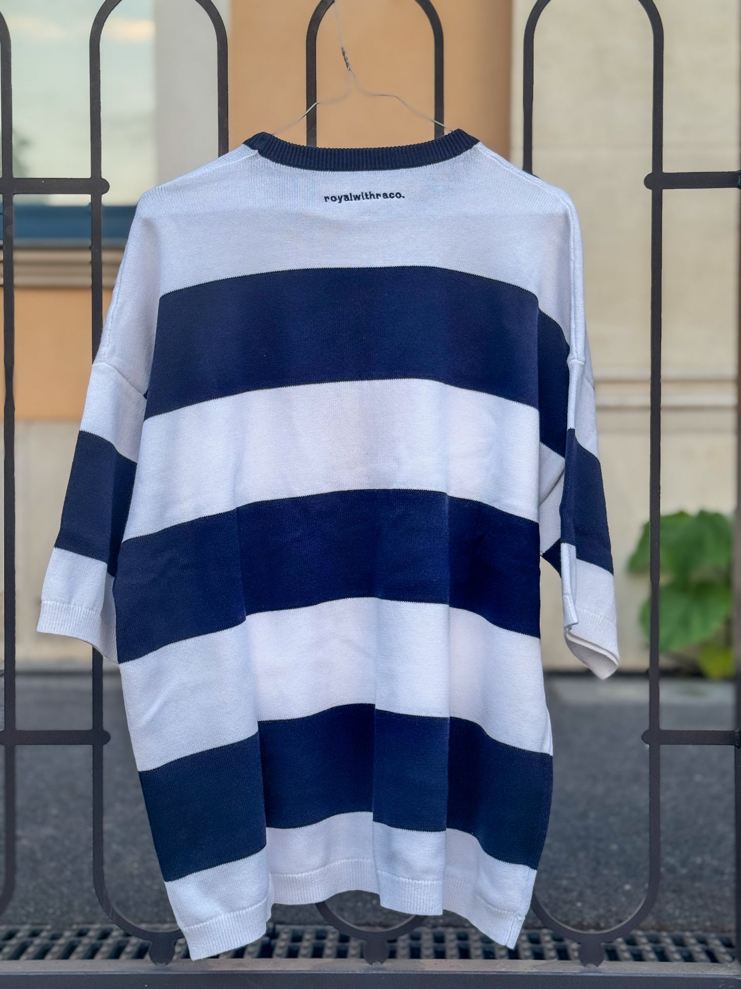 T-Shirt Knitted « Royalty Eagles » White & Blue.