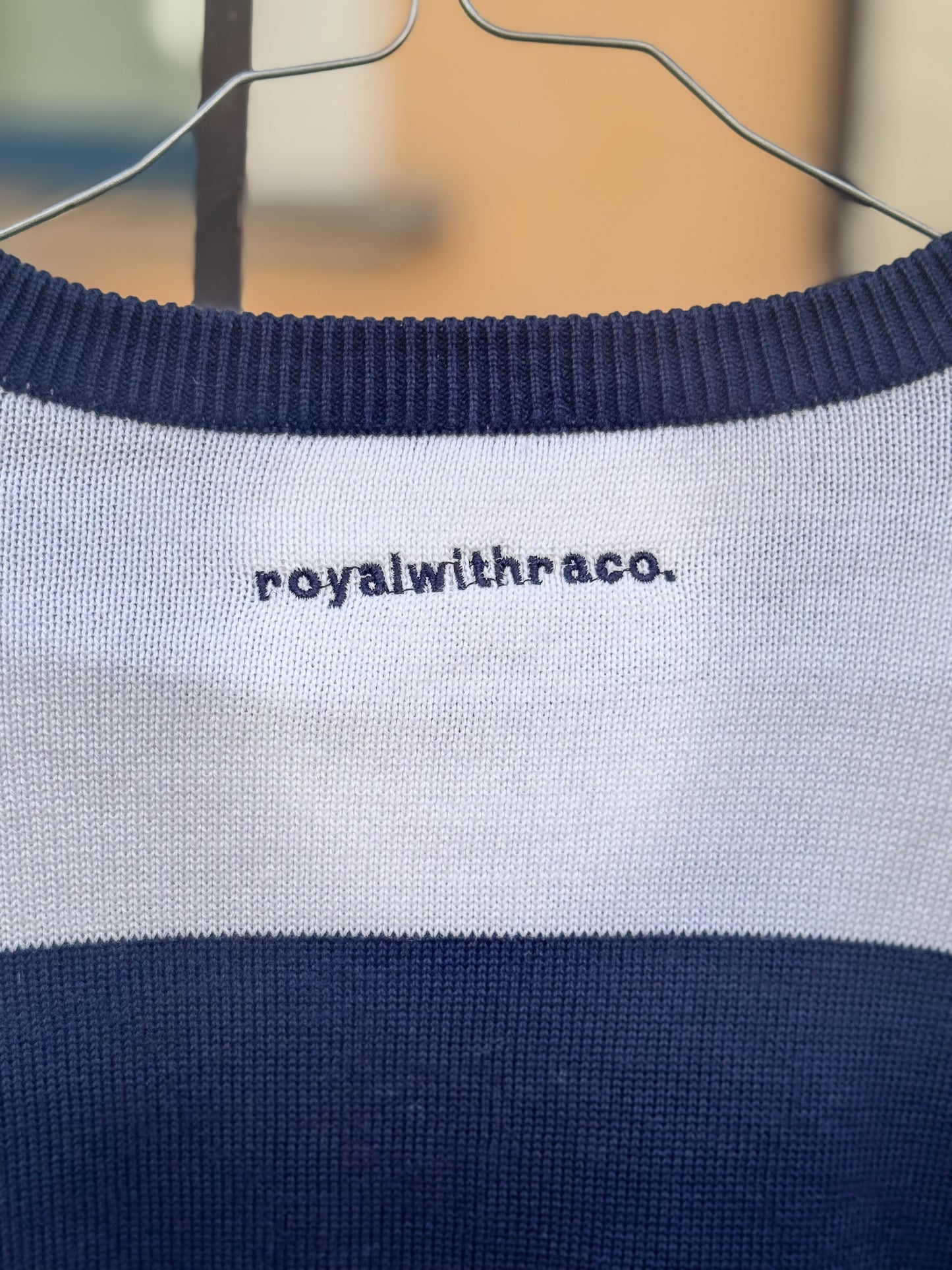 T-Shirt Knitted « Royalty Eagles » White & Blue.