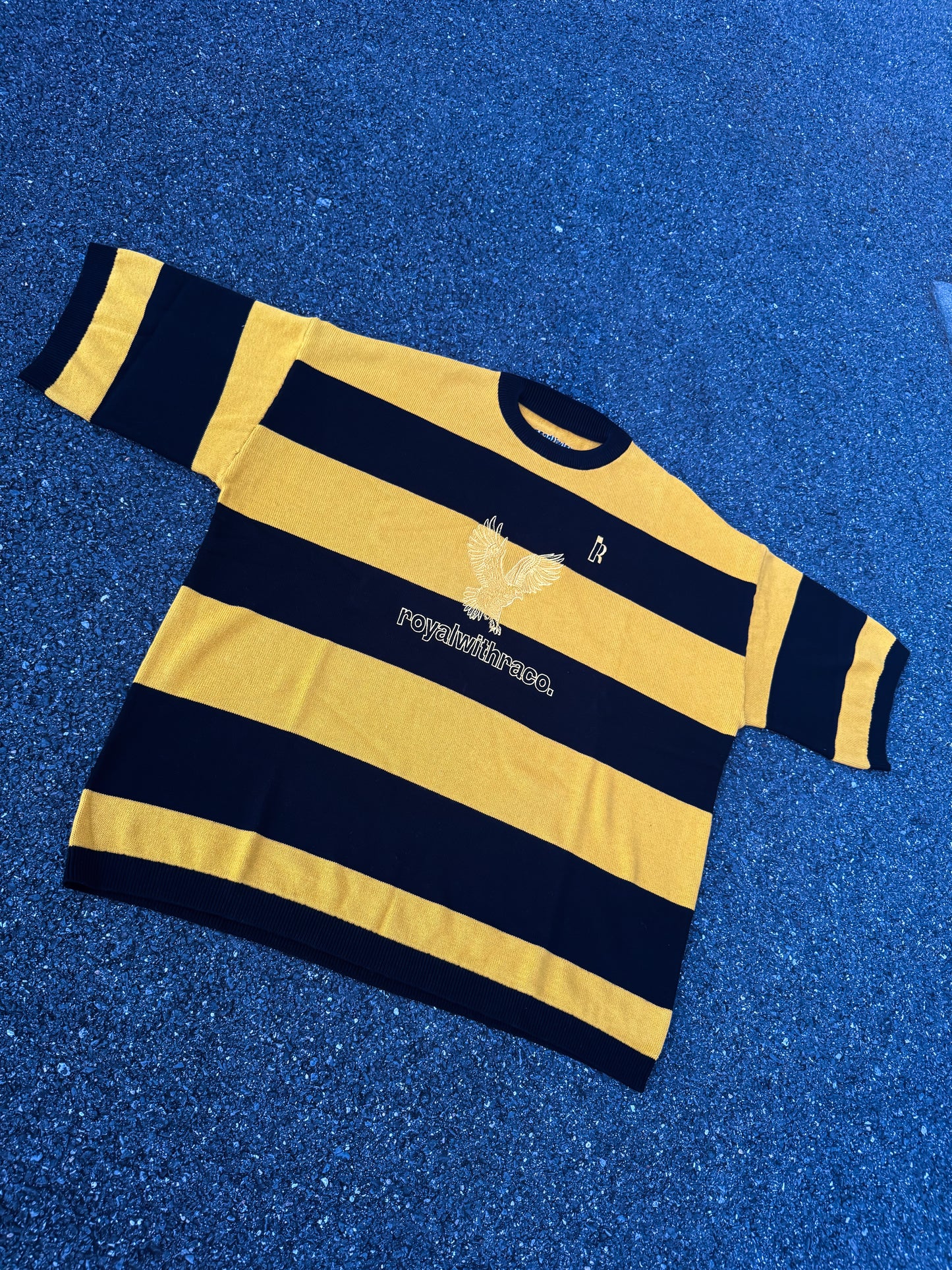 T-Shirt Knitted « Royalty Eagles » Black & Yellow.