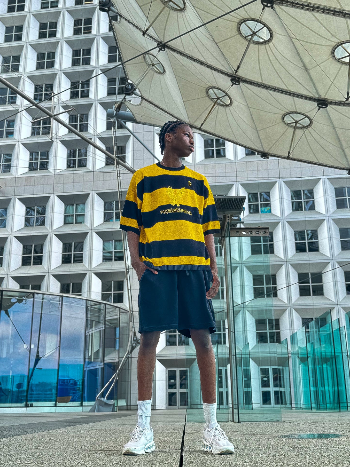 T-Shirt Knitted « Royalty Eagles » Black & Yellow.
