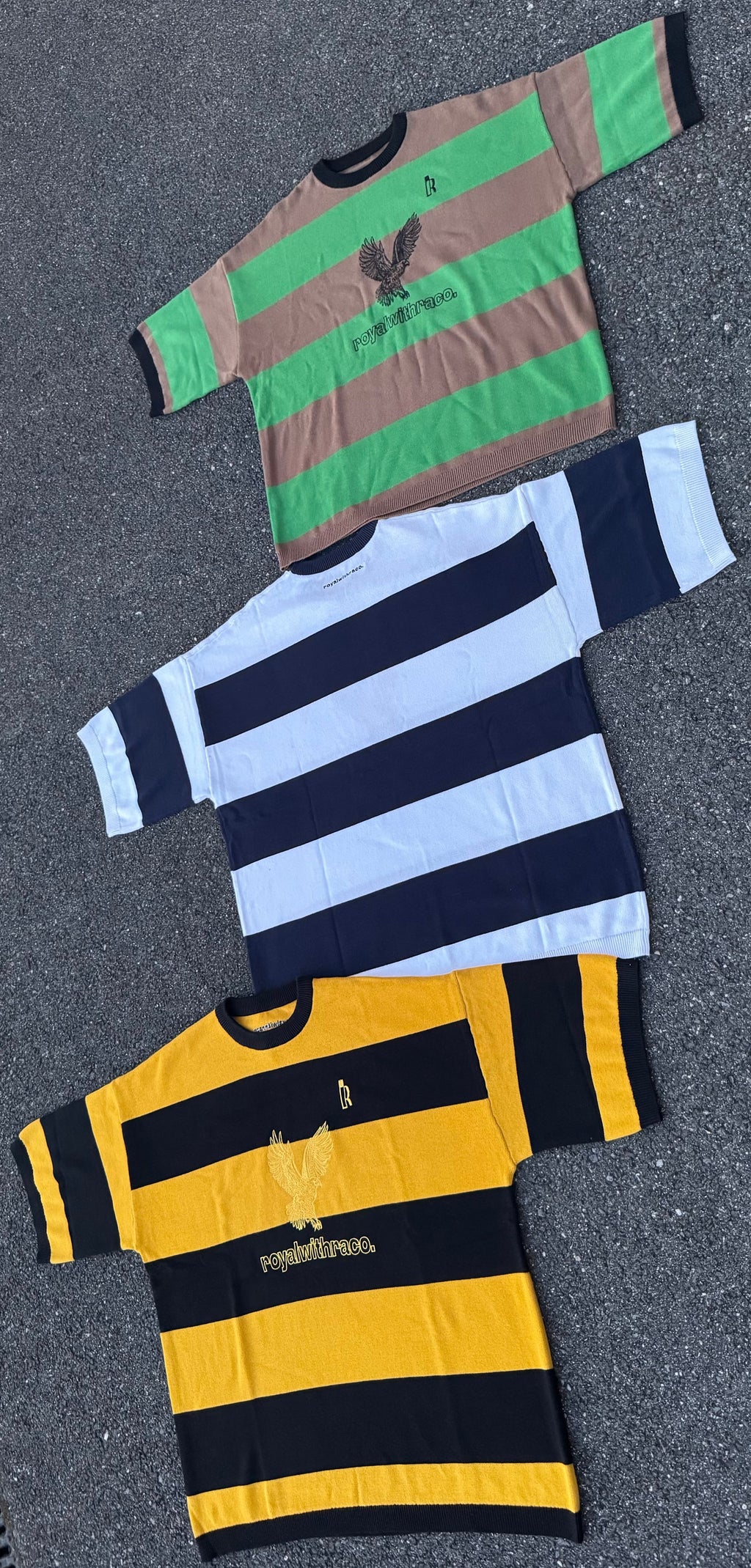 T-Shirt Knitted « Royalty Eagles » White & Blue.