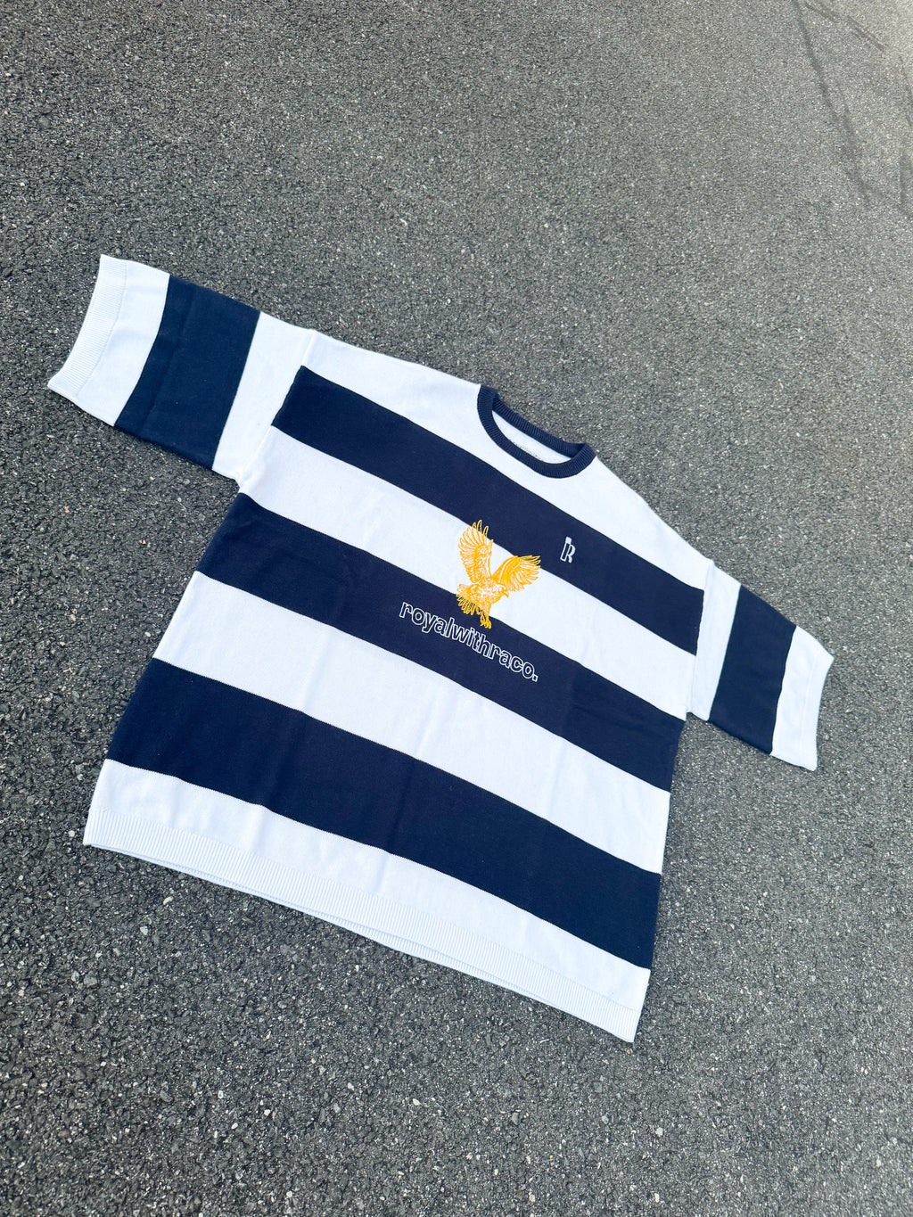 T-Shirt Knitted « Royalty Eagles » White & Blue.