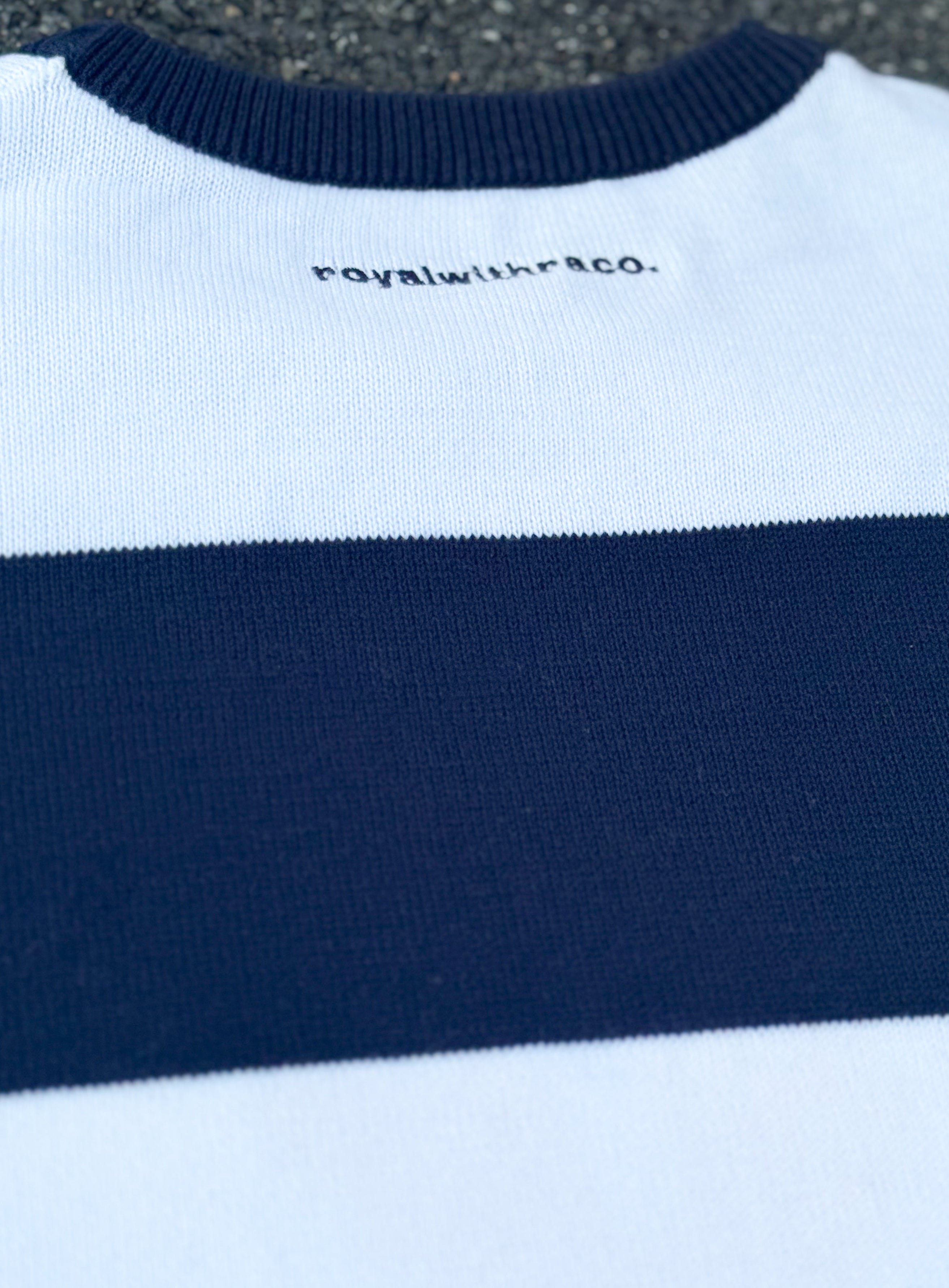T-Shirt Knitted « Royalty Eagles » White & Blue.