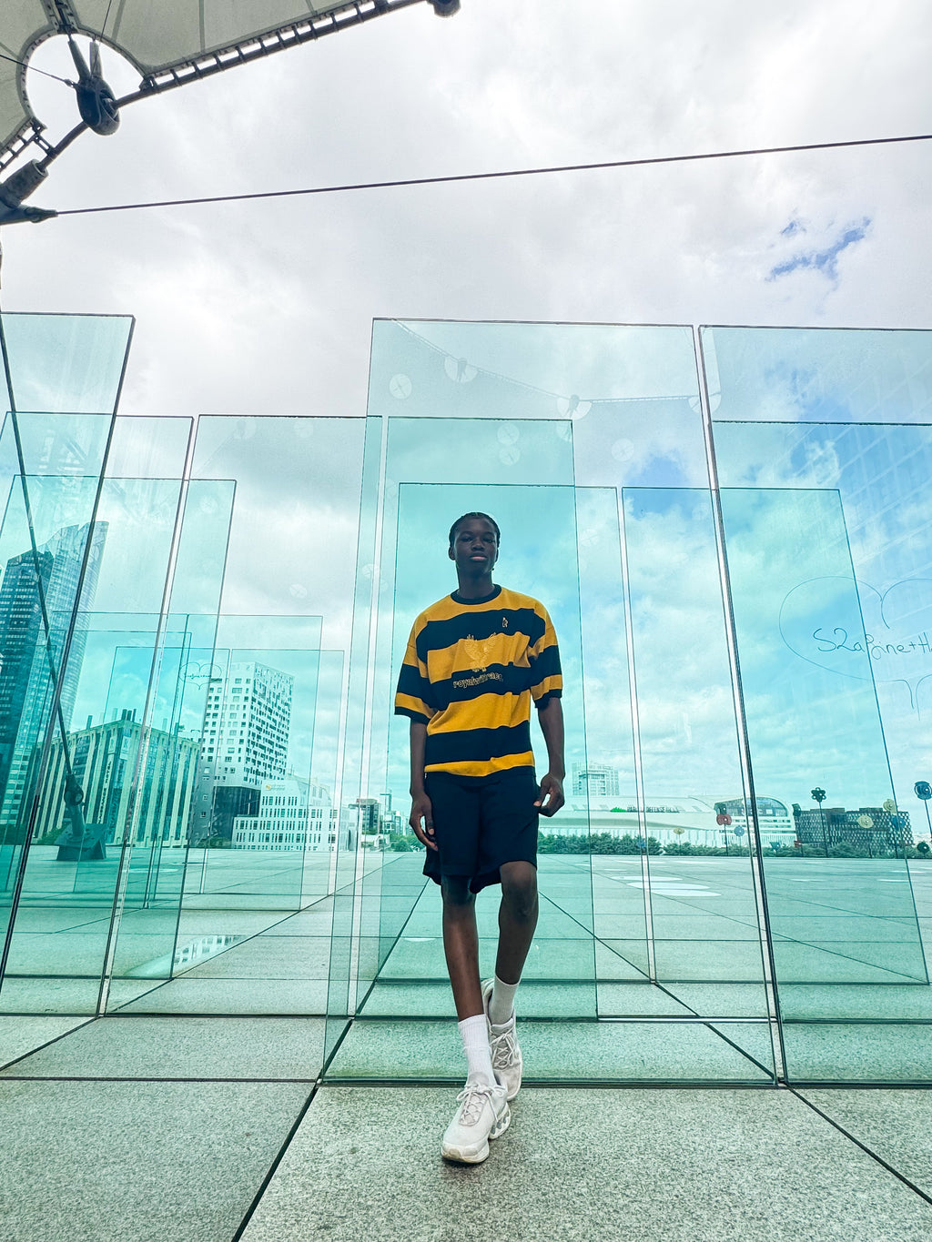 T-Shirt Knitted « Royalty Eagles » Black & Yellow.